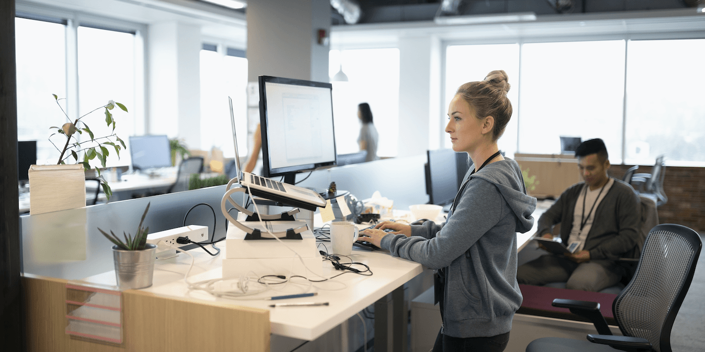 people working in an office