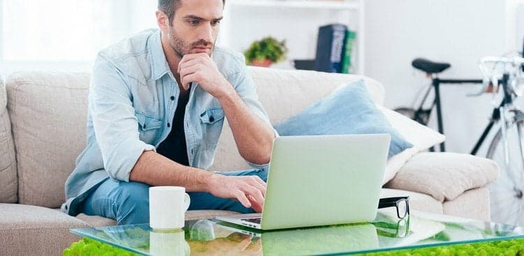 man on computer
