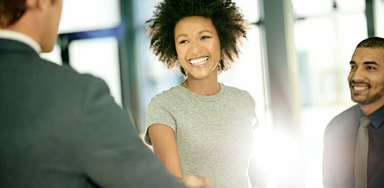 of woman smiling