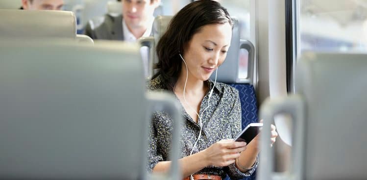 person listening to music