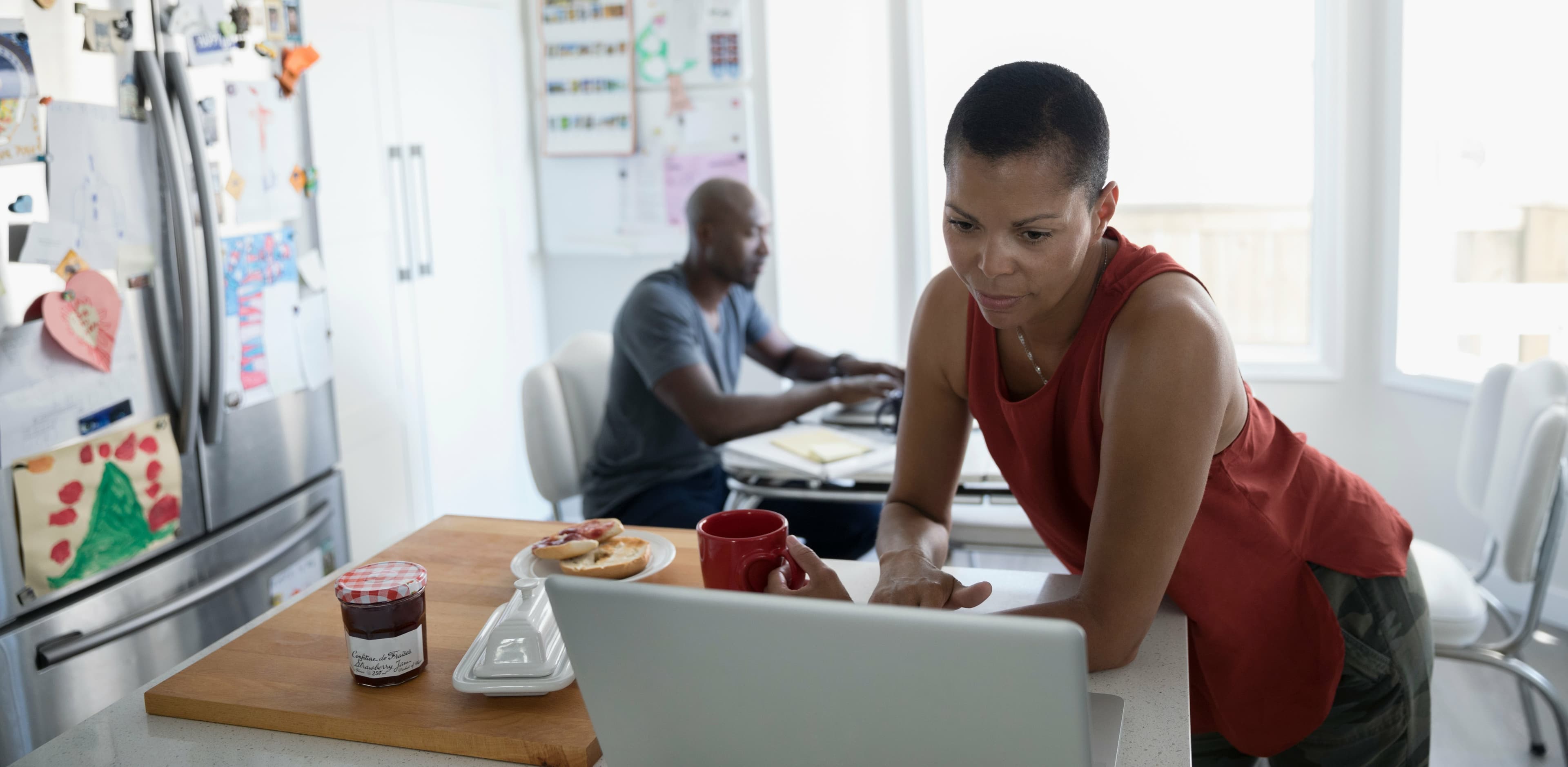 person on computer